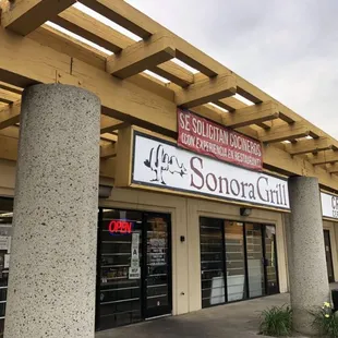 the front of the restaurant
