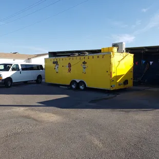 backside of the trailer, do not park in this area.