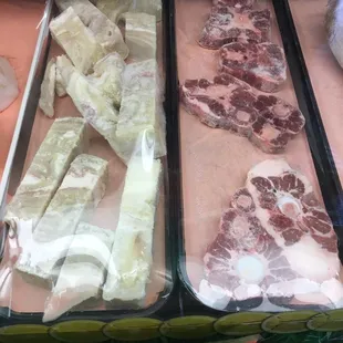 raw meat in a display case