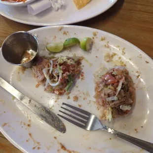Gorditas carne asada and shredded pork. Mostly gone because yum.