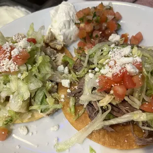 Shredded beef tostadas