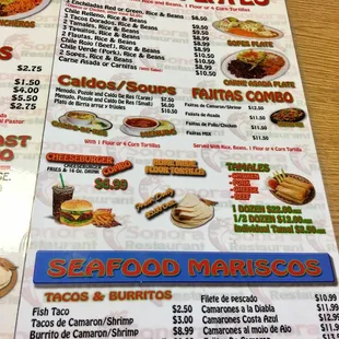 sushi and sashimi, menu