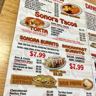 pancakes, menu