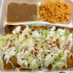 Flautas Dinner Special $8.99. Their Flautas are huge! Love the Beef Flautas!