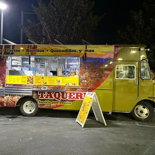 a food truck parked in a parking lot