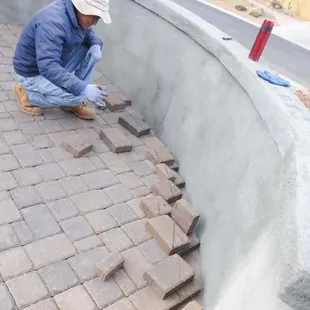 Franscisco is a master at pavers, fitting each perfectly.
