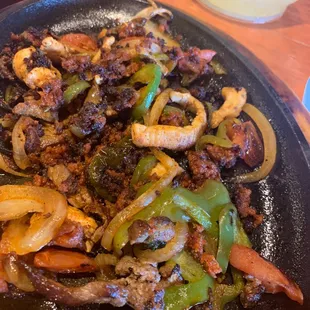 Mexican fajitas (steak, chicken, chorizo)