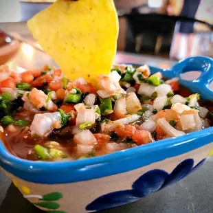 a bowl of mexican food