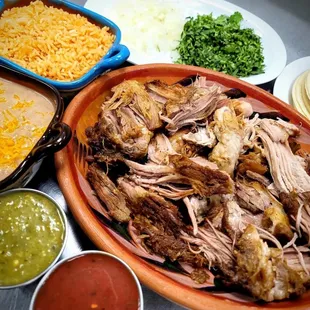 Family carnitas meal