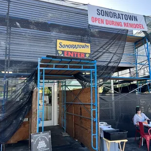 Shopping center during remodel.