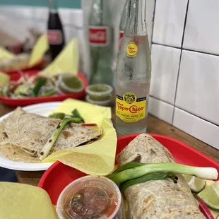 Great tasty burrito and tacos! Plenty of meat, beans, avocado!