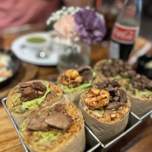 Lengua Burrito Mar y Tierra Burrito Carne Asada Burrito