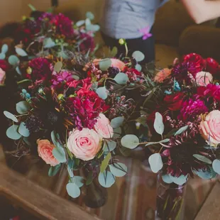Bridesmaid&apos;s bouquets were full and gorgeous!