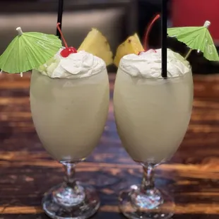 two glasses of a drink