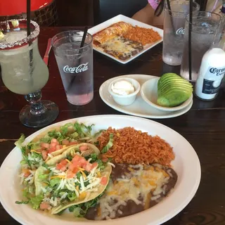 Kids Chicken Enchilada with Rice and Beans