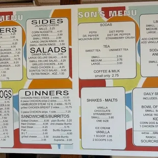 menu
