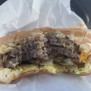 a half eaten sandwich