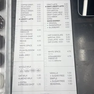 menu