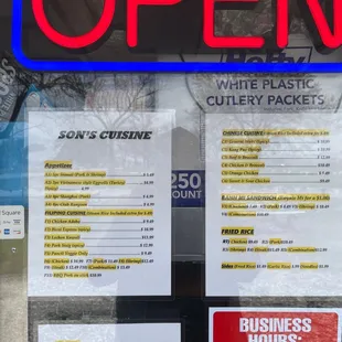 Menu and place.