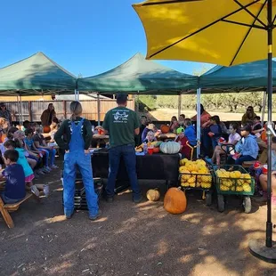 Co-op learning about pumpkins