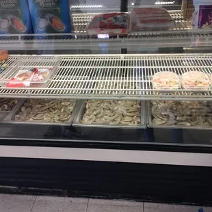 a variety of seafoods