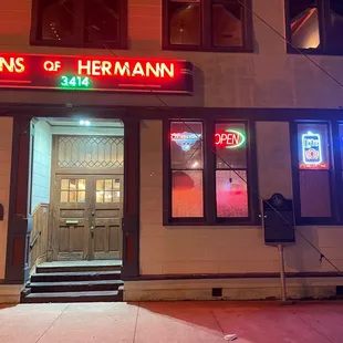 the front of the building