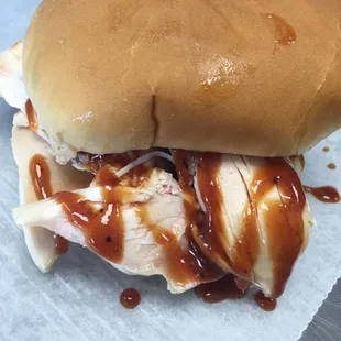 Pulled chicken sandwich