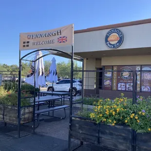 the front of the restaurant