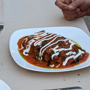 a plate of food on a table