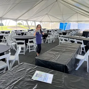 Setting up the Sweet 16 Chalet