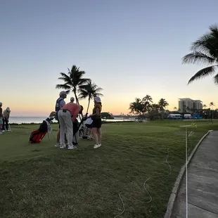 Sunset on the 17th par 3 hole