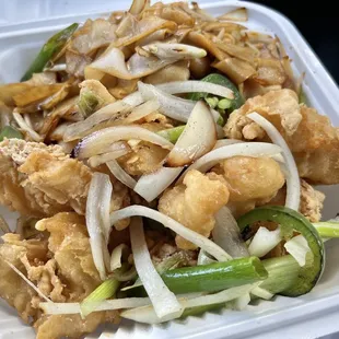 Salt and Pepper Fish with Chow Fun