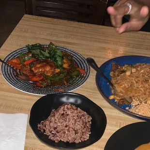 a table full of food