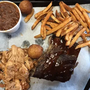 BBQ chicken with 1/4 rack of ribs combo!