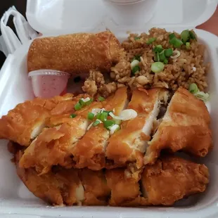 Almond chicken with a side of Crab Ragoons!