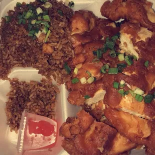 chicken wings and fried chicken, food