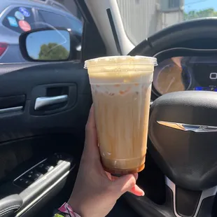 Delicious Iced Hazelnut Latte