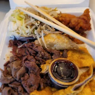 Lunch from @Soon's Kalbi-Bi Drive-In today. Mahalo Nui Hubby David 4 picking up my Lunch Bento, so dang Full now! #SupportLocalBusinessesHi