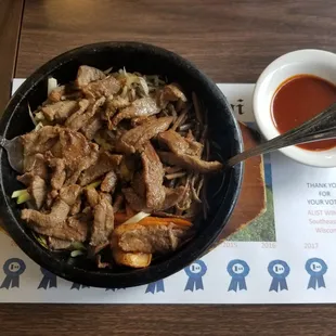 Beef bibimbap.