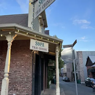 Restaurant sign from the street view
