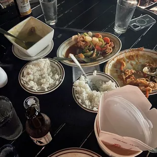 All done with our meal - we have leftovers!!