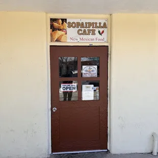 the entrance to the restaurant