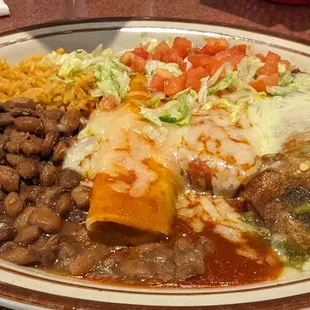 The big combo - Cheese Enchilada, Chile Relleno, Pork Tamale