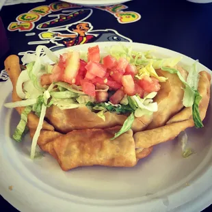 The small sopapilla with chicken and cheese