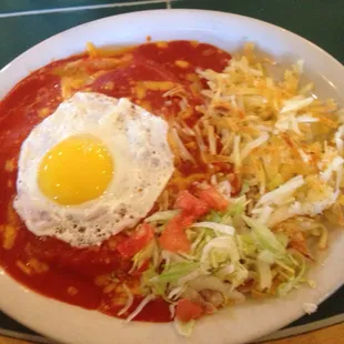 Enchilada with egg.