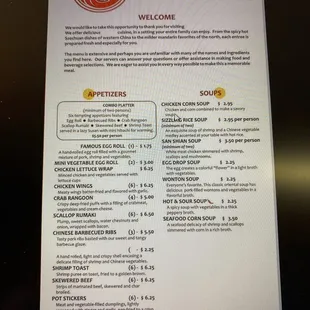 the menu