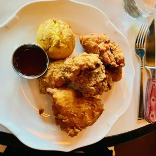 My wife ordered the Sunday night-only fried chicken ($34) and it was good.