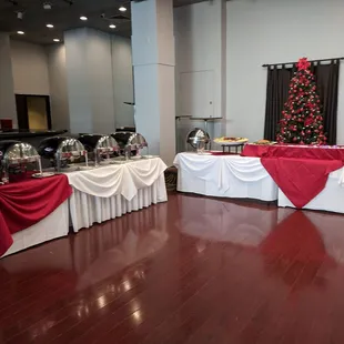 a buffet set up for a party