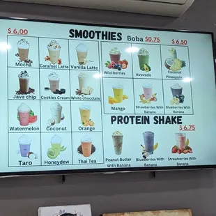 Smoothie Menu