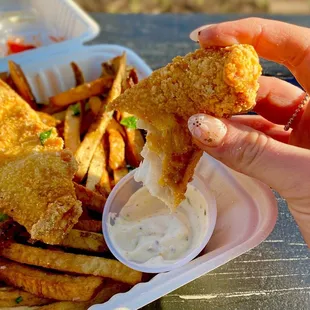 fish and chips, food